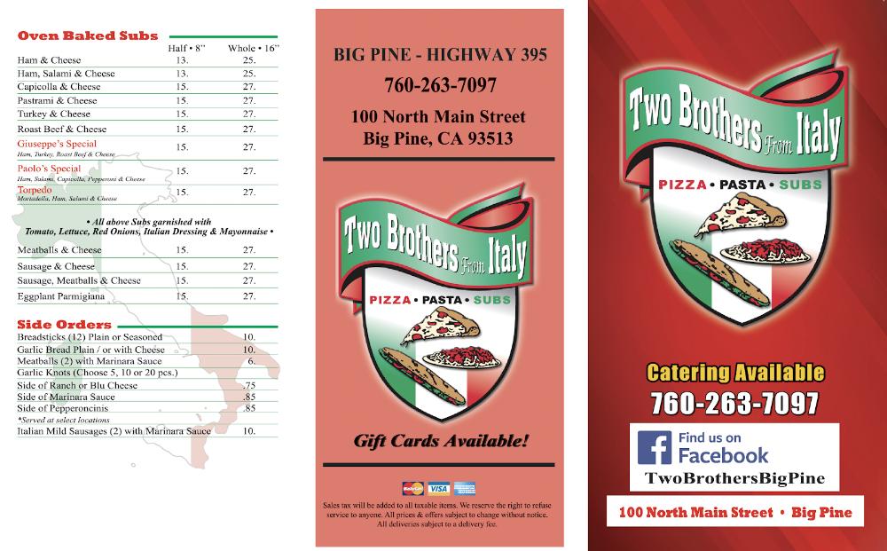 Two Brothers from Italy Big Pine Menu image 2
